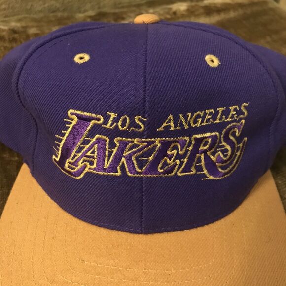 Vintage Los Angeles Lakers Snapback Hat Cap Wool Script NBA “Rare” 90’s Hat - Picture 2 of 10